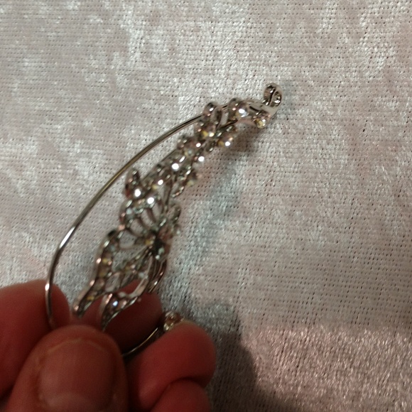 LEFT Butterfly Cuff Earring Wrap No Piercing Zircon Crystal Clip Wedding Boho - Picture 9 of 10